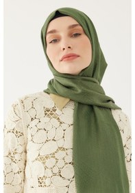 Resim Mirsoy Scarf Halka Desen Parlak Jakar Şal - Yeşil Yeşil 