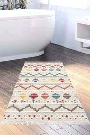 Resim Kaymaz Taban Djt Banyo Halı Yıldız Deri Saçaklı İskandinav F5001 F5001D1-9, Çok Renkli, 80 x 150 