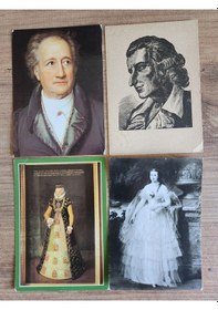 Resim 4 Adet Eski Dönem Ünlüler Kartpostal. Tamamı Temiz Ve Postadan Geçmemiş. Ünlü Kişiler Temalı 