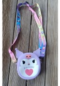 Resim Çanta Silikon Sanrio Kuromi Karakter Figür Popit Çocuk Ayarlanabilir İp Askı Omuz Çantası Lila Hdmarketim
