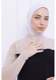 Resim Loggia Balıkçı Yaka Boyunluklu Kolluk Bej - Likralı Dik Yakalı Kadın Body Tesettür Crop Bolero Bej 