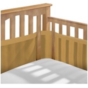 Resim Vkemall Bebe Kumaşı Içi Açık Havalandırmalı 3d Ağızlı Beşik Kenarı, 4 Panel Uyumlu, 2 Parça 1.5m+3.2m X27cm Kahverengi, Emici Ve Taze Tutar Kahverengi 