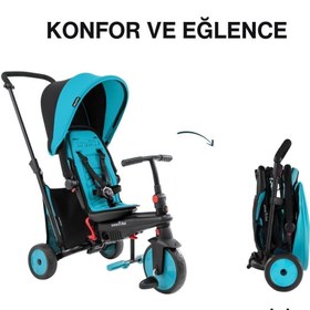 Resim SmarTrike STR3 Plus 5’i 1 Arada Modüler Katlanabilir Bebek Arabası ve Üç Tekerlekli Bebek Bisikleti - Blue 