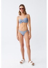 Resim Akbeniz Kadın Straplez Mavi Bikini Takımı 