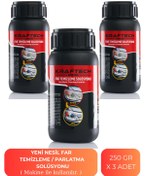 Resim Kraftech Yeni Nesil Premium I Buharlı Araba Far Temizleme Ve Parlatma Solüsyonu I Kloroform Uyumlu 3 X 250 gr 