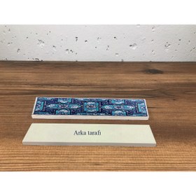 Resim Genel Markalar Armada Çini 10x20 Cm Ed 220 Mavi Geometrik El Dekoru Çini Karo 