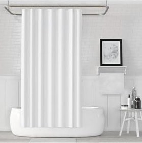 Resim Tropik Home Duş Perdesi Seti, 12 Adet C Halka Hediyeli Banyo Perdesi-banyo Duş Perdeleri-banyo Aksesuarları Beyaz 