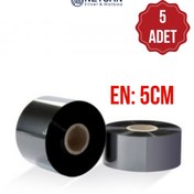 Resim Netsan Etiket 5 Adet Standart Wax Resin Ribon 50mmx300m. (B110-A) Hafif Yıkama Outside 