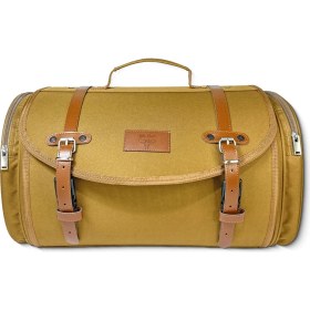 Resim Vespa Motosiklet Çantası Lambretta Motosiklet Çantası Taba Rengi Su Itici Özellikli Iki Yandan Genişleyebilir Neo Retro Model Topcase 35 Litre Şifreli Kilitli Kolay Montaj Taşınabilir 