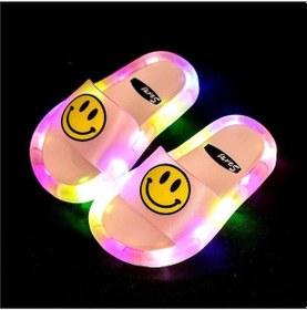 Resim Snapbuy Led İşıklı Çocuk Terliği, Kız/erkek Çocuk İçin, Sevimli Tasarımlı Plaj Terliği Pembe - Sarı 