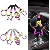 Resim Besthome1 1 Adet Jdm Tarzı Gümüş Kayış B Stil Yıldız Ve Kuru Kafa Tasarımlı Dayanıklı Plastik Kapı Kolu Aksesuarı 