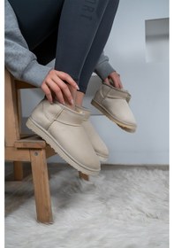 Resim Bartrobel Ultra Mini Süet İçi Kürklü Kışlık Taban Kadın Bot Bej 