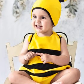 Resim Bee-Themed Gençler Kostümü Seti - Sevimli ve Eğlenceli Sarı ve Siyah Çizgili Tasarım, Yaz Gezileri ve Günlük Kıyafet için Mükemmel, Gençler Kostümleri|Oyunlu Tarz|Dayanıklı Kostüm Seti, Arı Süslemeleri 