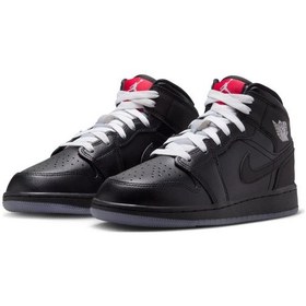 Resim Nike Air Jordan 1 Mid Bg Çocuk Basketbol Ayakkabısı Siyah 