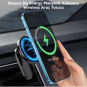 Resim Baseus Big Energy Manyetik Kablosuz Wireless Araç Tutucu Baseus