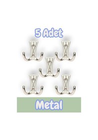 Resim Troy Portmanto Vestiyer Duvar Dolap Elbise Askısı Krom Metal Mobilya Kapı Askılığı Askılık 5 Adet Krom 