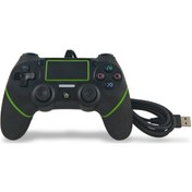 Resim Ps4 Kolu Kablolu Kolu Kablo Oyun Denetleyicisi Siyah Yeşil İçin 