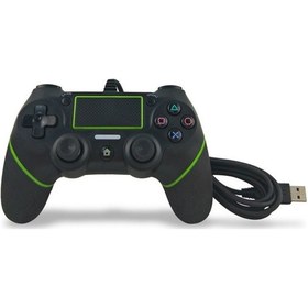 Resim Ps4 Kolu Kablolu Kolu Kablo Oyun Denetleyicisi Siyah Yeşil İçin 