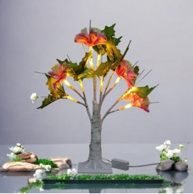 Resim hediyeconcepti 24LED Masa Lambası Gül Çiçek Ağacı USB Gece Işıkları Noel Dekorasyon Hediye Çocuk Odası Aydınlatma 