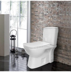 Resim Turkuaz Duru Rimless Klozet Alttan.Rezervuar.İç Takım.Yavaş Kapak 