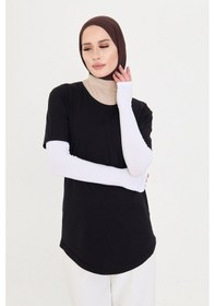 Resim Hürrem Bone Beyaz Tesettür Parmak Geçmeli Kolluk Viskon Düz 1024 42 Beyaz 