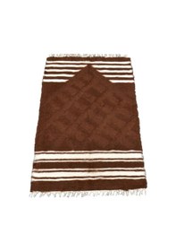 Resim Kilim Antik El Dokuma Yün Namazlık Seccade Tiftik Siirt Battaniyesi 0015 - Yeni - Kahverengi 