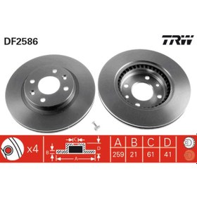 Resim Ön Fren Diski Aynası 259Mm Takım Renault Clıo Megane Symbol Trw 