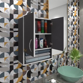 Resim Kenz Life Banyo Ecza Dolabı Gogol Gri 060*040*17 Çamaşır Mutfak Ofis Kitaplık 