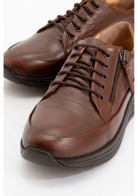 Resim Kadın Dolgu Topuklu Bağcıklı Günlük Ayakkabı Gerçek Deri Br 44343 Taba Taba 