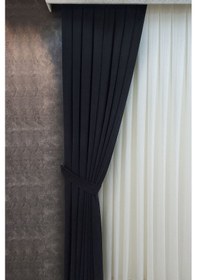 Resim Mosso Fon Perde Düz Renk Siyah 
