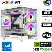 Resim Xaser Cube X220 I5 14400F 32GB Ddr5 Ram 1tb M.2 Nvme SSD 16GB RTX5060 Ti Beyaz Masaüstü Oyuncu Bilgisayarı 