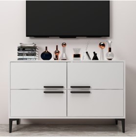 Resim MERT SERT MOBİLYA Ctn Beyaz Konsol,tv Sehpası,tv Ünitesi,kahve Köşesi,banyo Dolabı,çok Amaçlı Dolap 