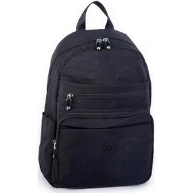 Resim Nas Bag Unisex Büyük Boy Çok Gözlü Su Geçirmez Sırt Çantası Siyah 