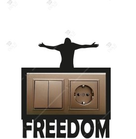 Resim Freedom Temalı Çiftli Priz Çerçevesi Dekorasyon 