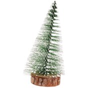 Resim Homyl Ahşap Tabanlı Mini Yılbaşı Ağacı Tatil Festivali 10cm 