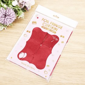 Resim Nessiworld Kırmızı Renk Dikdörtgen Kesim Parlak Sim Görünümlü Fon Perde Dekor 1x2 Metre 