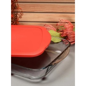 Resim Paşabahçe Büyük Borcam Fırın Tepsi Cam Kek Kalıbı Borcam Yemek Tepsisi Büyük Boy Kapaklı Dikdörtgen Tepsi 