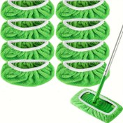 Resim 8 Adet Yıkanabilir Mikrofiber Paspas Pedi - Yeniden Kullanılabilir Kuru ve Islak Temizlik Bezi Yedekleri, Güçlü Su Emme, Kolay Temizlenen Ev ve Yurt Temelleri, Standart Boyutta Düz Zemin Paspaslarıyla Uyumlu (Paspas Çubuğu Dahil Değildir) 
