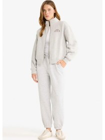 Resim Defacto Basic Düz Cepli Beli Bağcıklı Kalın Jogger Eşofman Altı F9622ax25augr93 Gri 