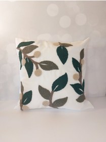 Resim NAKIŞ HOME DESİGN Bahar Suzene Punch ( Panç ) Nakışlı Dekoratif Kırlent Kılıfı 45x45 Cm Naturel 