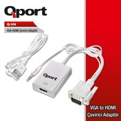 Resim Q-PORT VGA - HDMI ÇEVİRİCİ (SES KABLOLARI) 