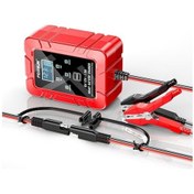 Resim Pazly Foxsur Akıllı Akü Şarj Cihazı 6v/12v 4-30ah Otomobil Motosiklet Lcd Ekranlı Tam Otomatik Bakım Onarım Kırmızı 
