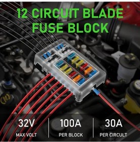 Resim Willowhaven 12 Yollu Led Göstergeli Sigorta Kutusu 12v Oto Marine 5a 10a 15a 20a 