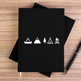 Resim Camp Icon Siyah Çizgisiz Kanvas Defter - Siyah 
