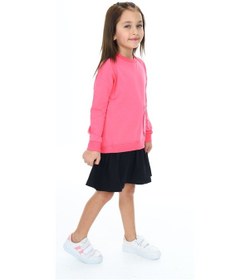 Resim Toontoy Kız Çocuk Eteği Kadife Kalp Baskılı Elbise Fuşya 
