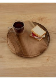 Resim Ahşap Yuvarlak Kesme & Sunum Tahtası 