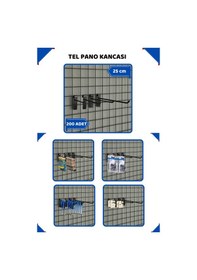 Resim Tel Pano Kancası 25 Cm Siyah Raf Askısı Raf Kancası Mağaza Düzenleme 200 Adet 