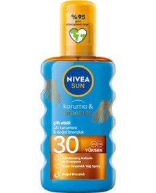 Resim Sun Spf30 Koruma & Bronzluk Güneş Yağı 200 Ml Sprey,yüksek Güneş Koruyucu Ve Doğal Bronzlaştırıcı 