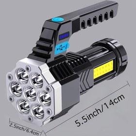 Resim LED El Feneri Güçlü Işık Süper Parlak Şarj Edilebilir Taşınabilir Uzun Ömürlü Açık Hava Özel Çalışma Işığı Çok İşlevli Taşınabilir Işık Küçük 