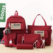 Resim 5 adet Siyah Sırt Çantası ve Aksesuar Seti - Büyük Kapasiteli Çift Askılı Sırt Çantası, Basit Tote Çantası, İnce Cüzdan, Rahat Crossbody Çantası, Kalem Kutusu, Astronot Anahtarlık ile Hafif Öğrenci Sırt Çantası - Okul Kullanımı için İdeal, Okul Sırt Çantası Temelleri|Casual Stil Sırt Çantası|Fermuar Kapanışı, Okul Sırt Çantaları 